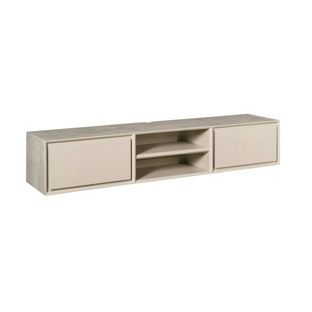 Meuble tv suspendu sable 2 tiroirs 1 niche Meuble tv suspendu sable 2 tiroirs 1 niche