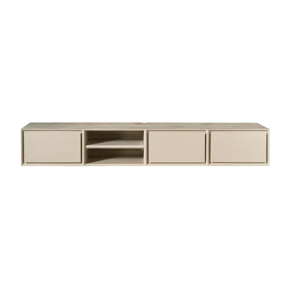 Meuble tv suspendu sable 3 tiroirs 1 niche 200 cm Meuble tv suspendu sable 3 tiroirs 1 niche 200 cm