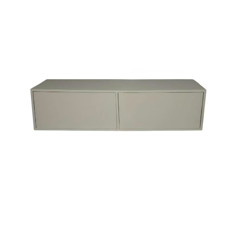 Petit meuble tv suspendu bois sable 2 portes Petit meuble tv suspendu bois sable 2 portes