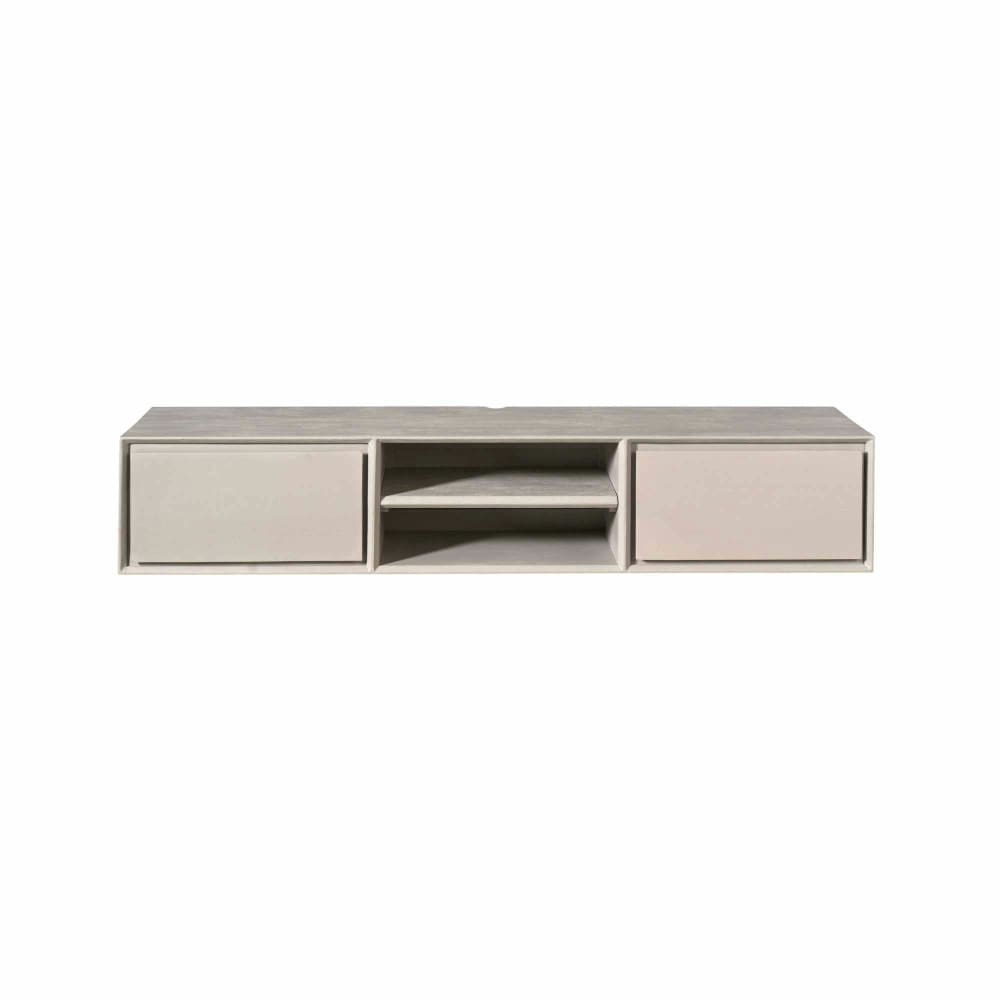 Meuble tv suspendu taupe 2 tiroirs 1 niche Meuble tv suspendu taupe 2 tiroirs 1 niche