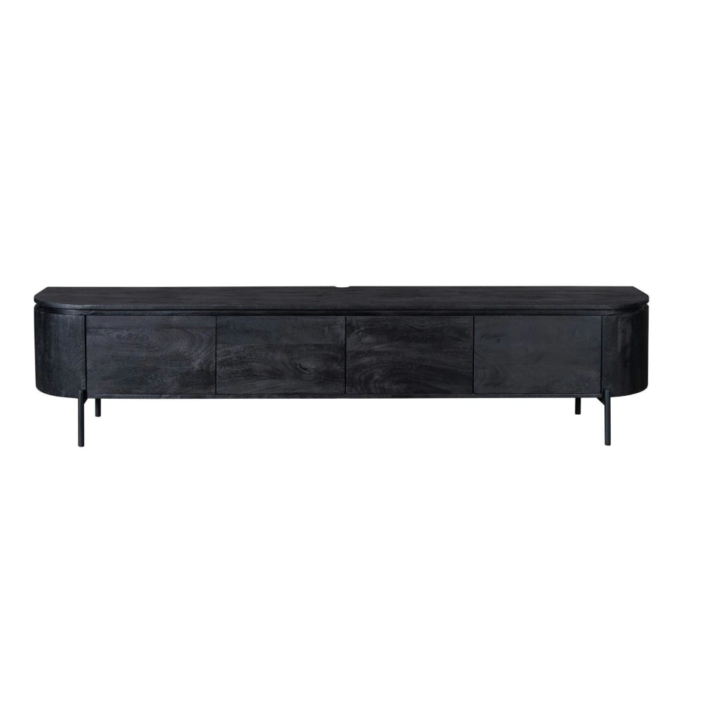 Meuble tv suspendu noir bords arrondis 200 cm Meuble tv suspendu noir bords arrondis 200 cm