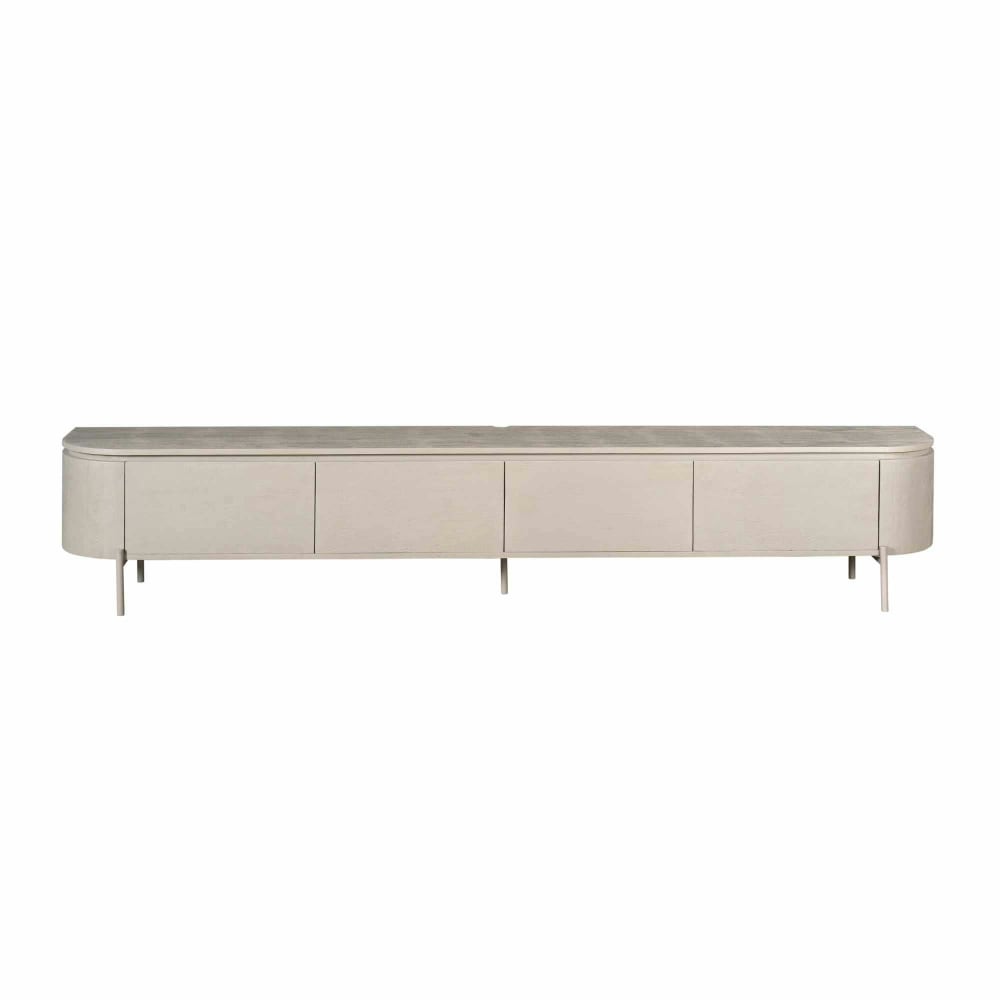 Meuble tv suspendu gris bords arrondis 240 cm Meuble tv suspendu gris bords arrondis 240 cm