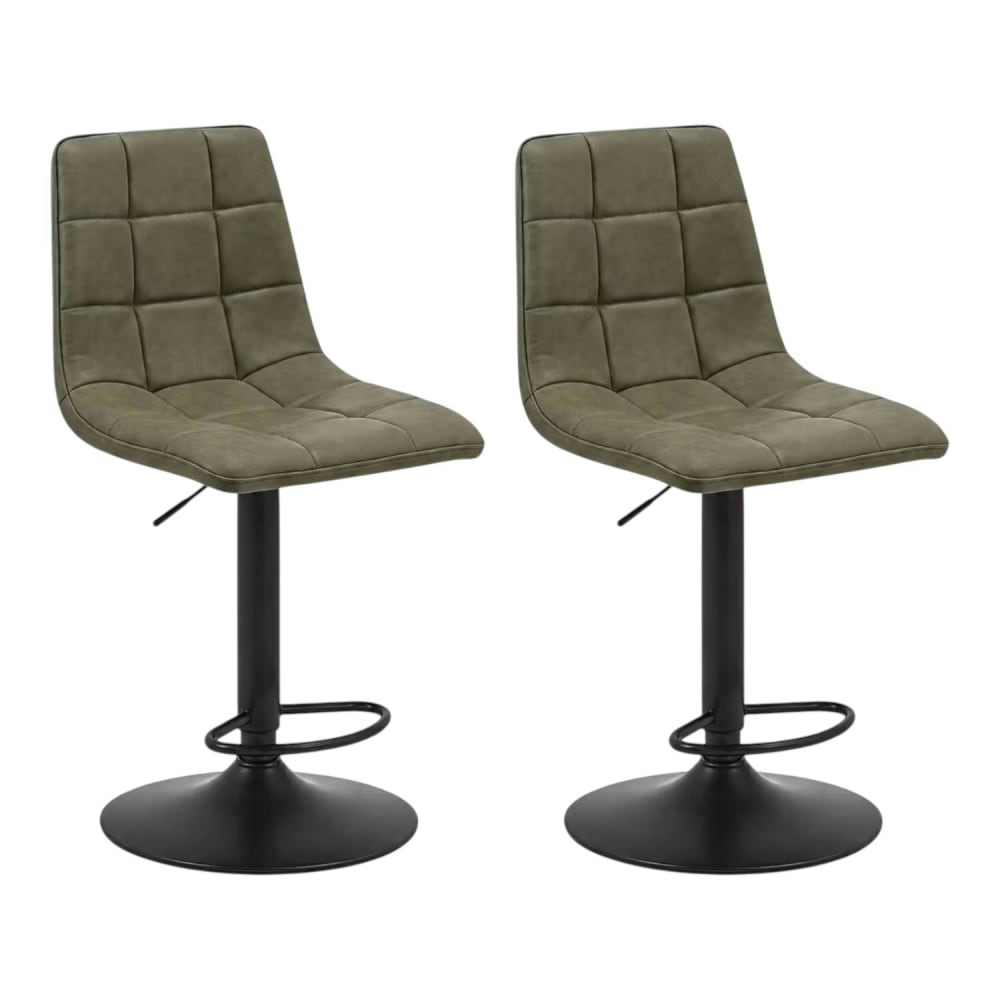 Tabouret de bar réglable vert motif damier (lot de 2) Tabouret de bar réglable vert motif damier (lot de 2)