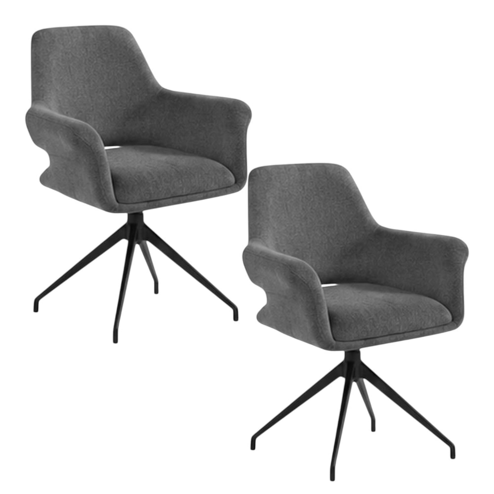 Fauteuil de table pivotant gris foncé (x2) Fauteuil de table pivotant gris foncé (x2)