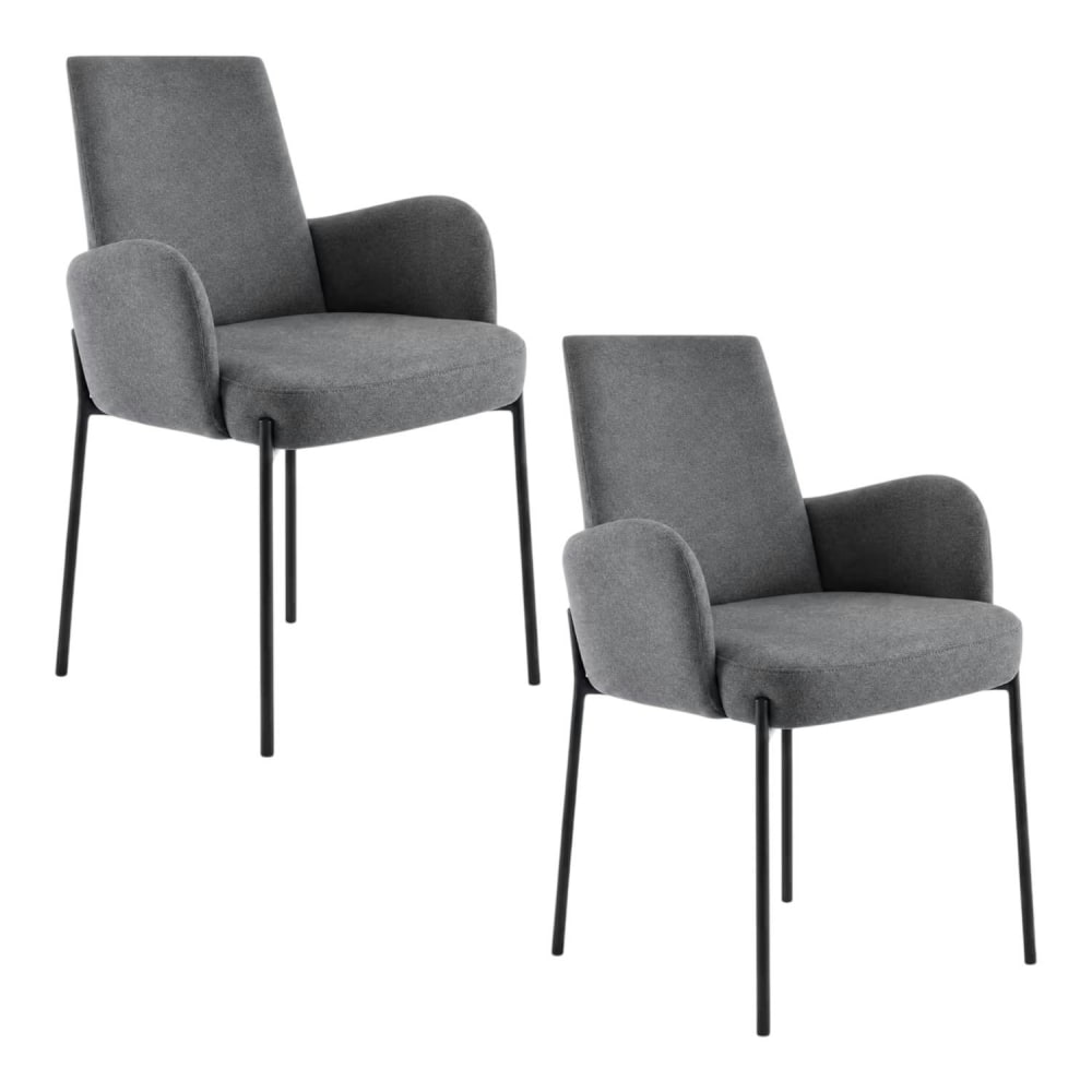 Fauteuil de table gris foncé pieds noirs (x2) Fauteuil de table gris foncé pieds noirs (x2)