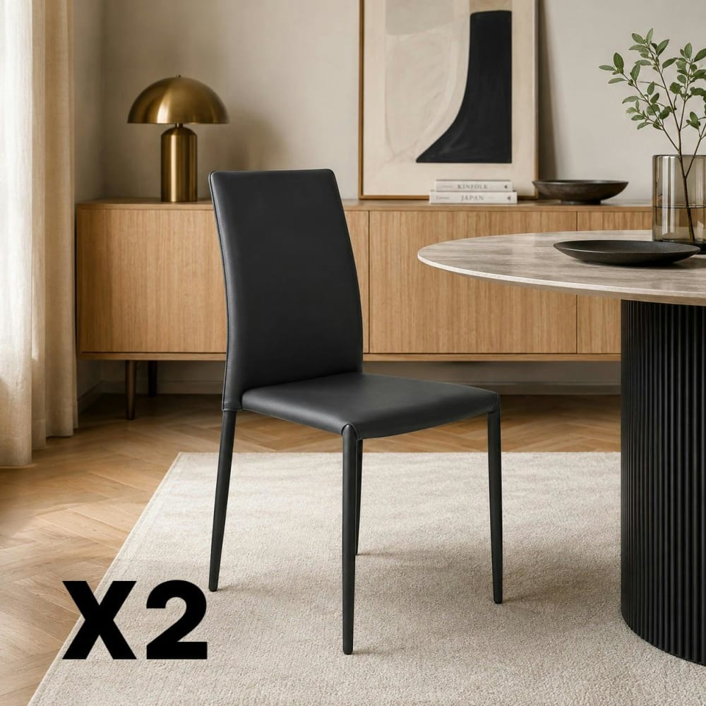 Chaise de salle à manger grise moderne (lot de 2) Chaise de salle à manger grise moderne (lot de 2)