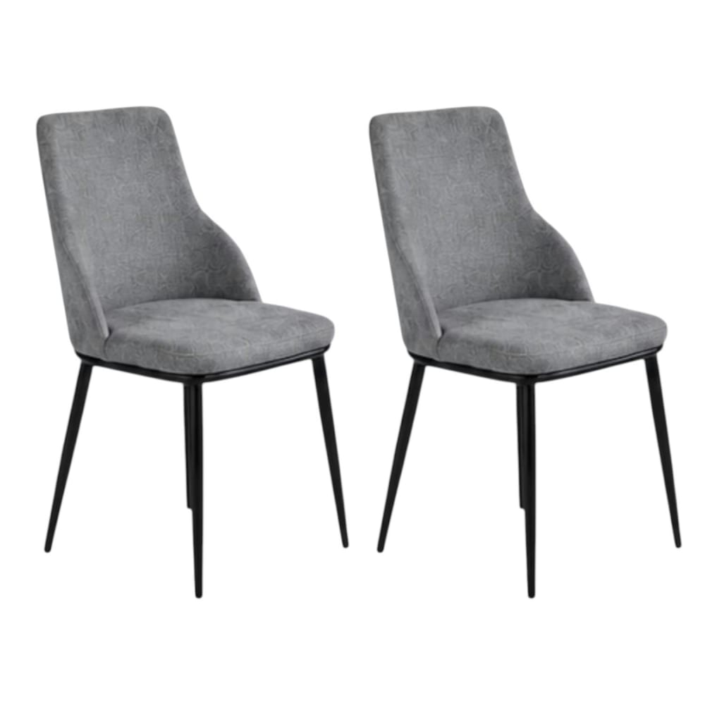 Chaise tissu gris pieds métal noir (x2) Chaise tissu gris pieds métal noir (x2)