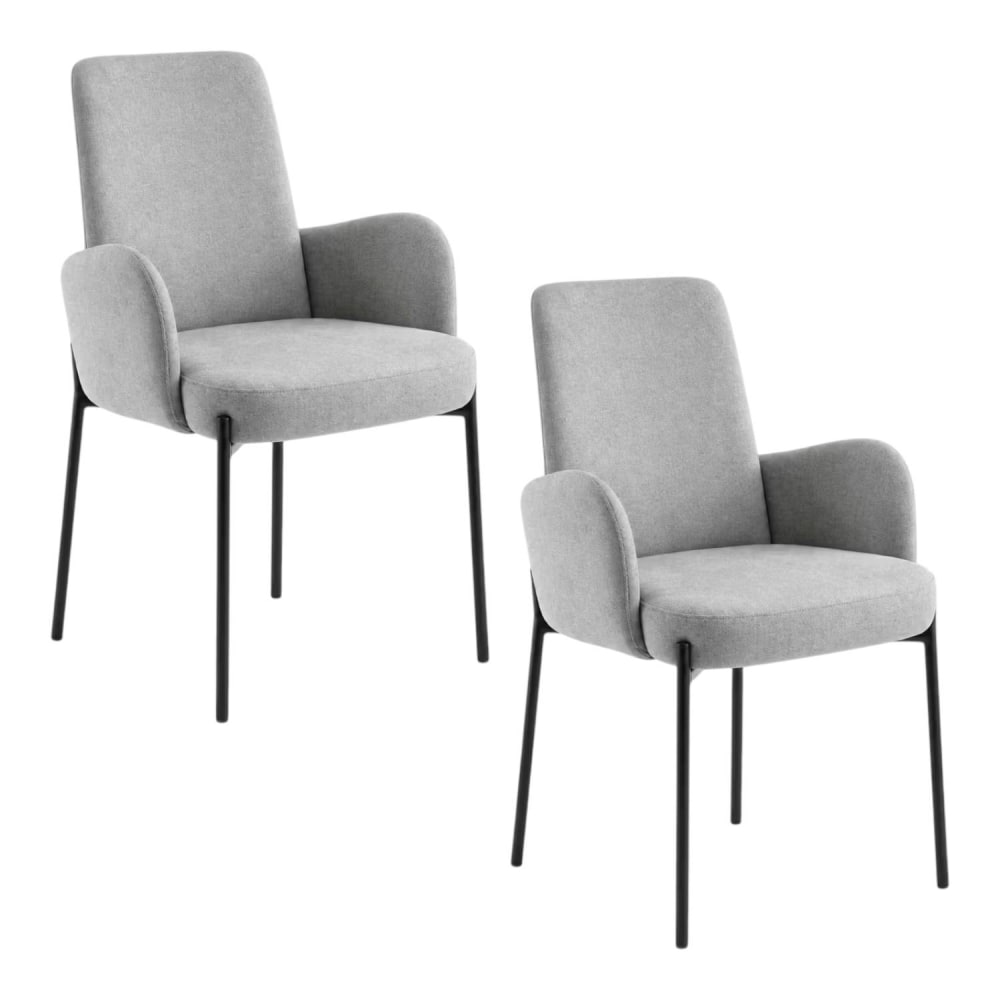 Fauteuil de table gris clair pieds noirs (x2) Fauteuil de table gris clair pieds noirs (x2)