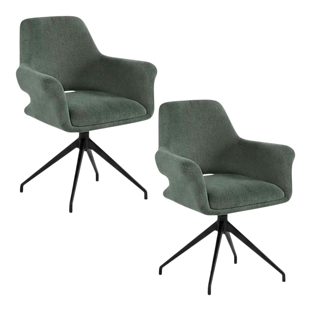 Fauteuil de table pivotant vert (x2) Fauteuil de table pivotant vert (x2)