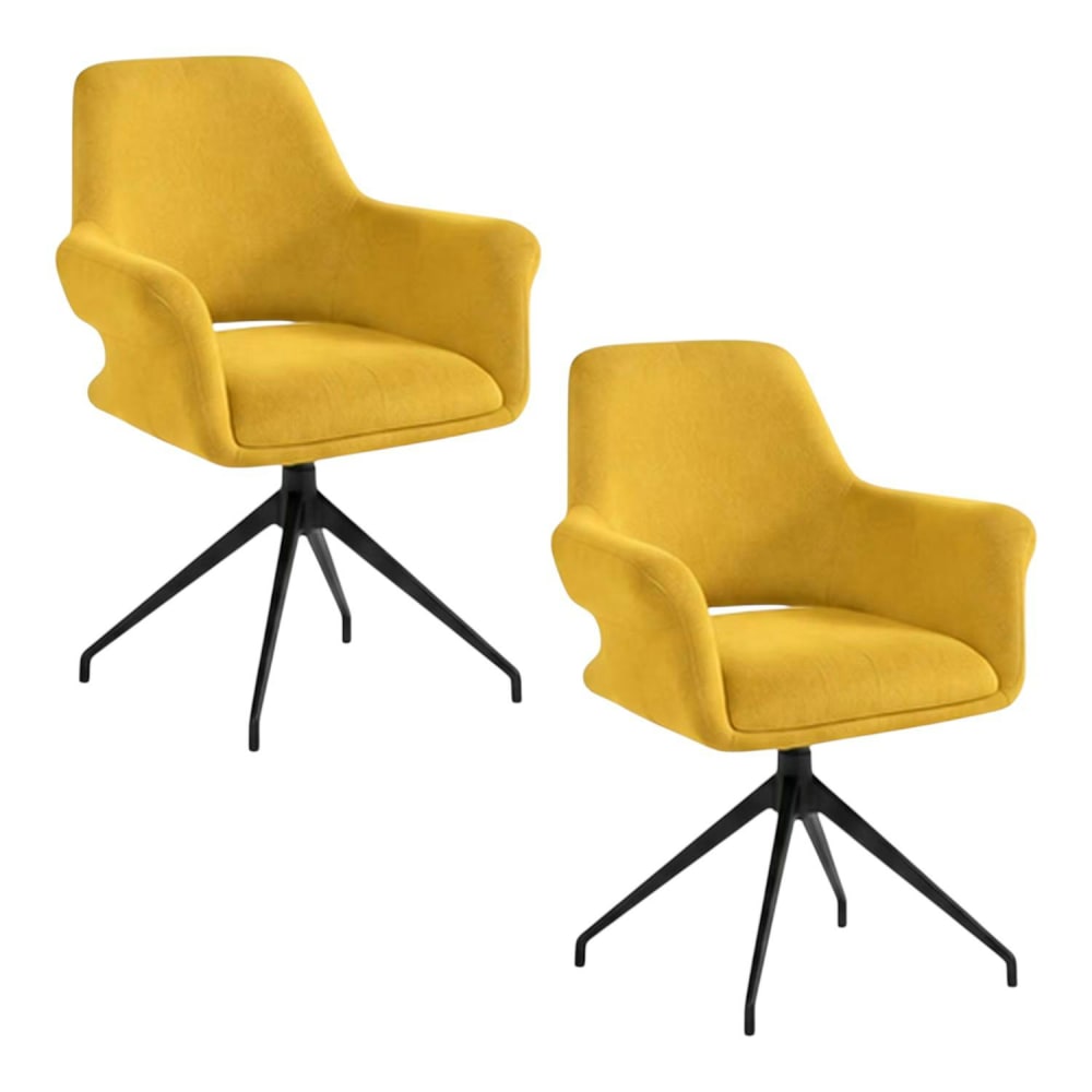 Fauteuil de table pivotant moutarde (x2) Fauteuil de table pivotant moutarde (x2)
