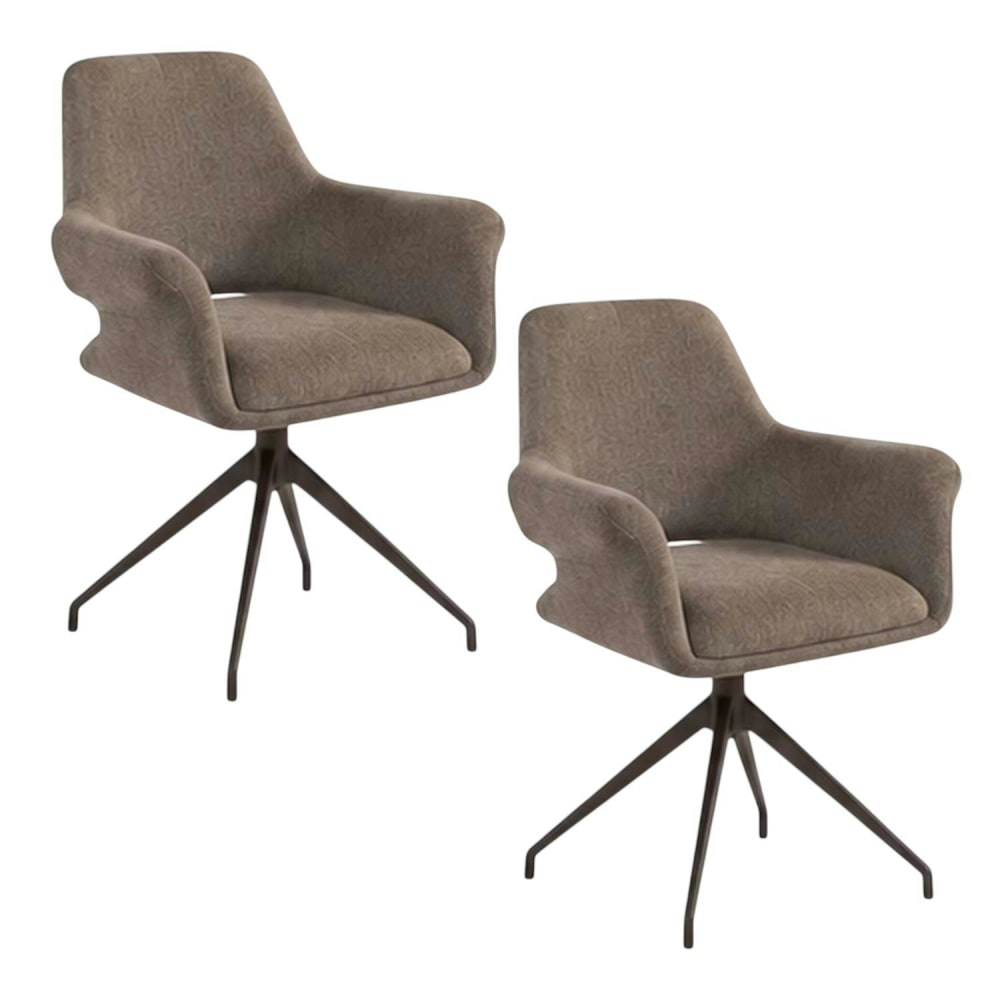 Fauteuil de table pivotant marron (x2) Fauteuil de table pivotant marron (x2)