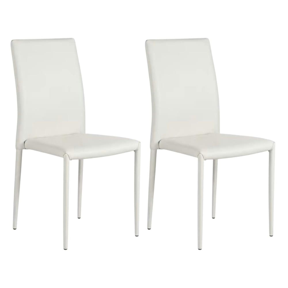 Chaise de salle à manger blanche moderne (lot de 2) Chaise de salle à manger blanche moderne (lot de 2)