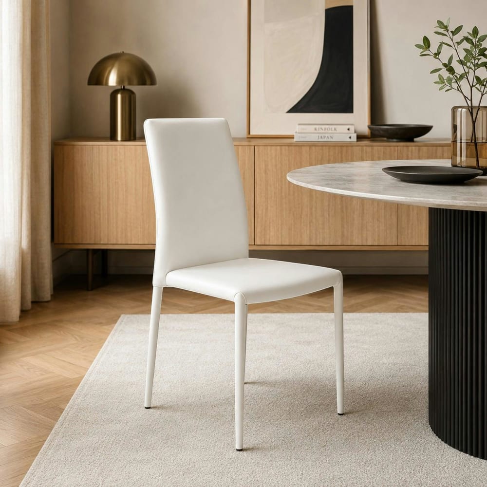 Chaise de salle à manger blanche moderne (lot de 2)