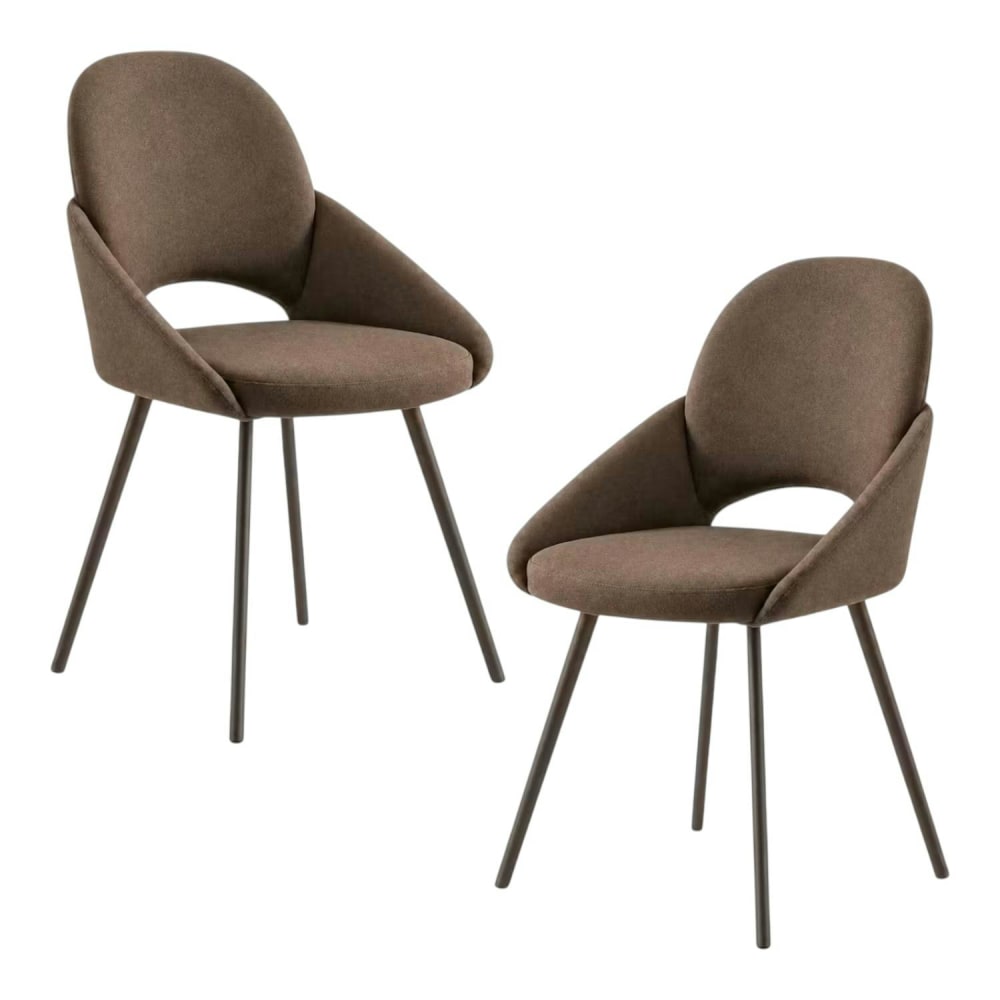 Chaise marron à accoudoirs intégrés (x2)