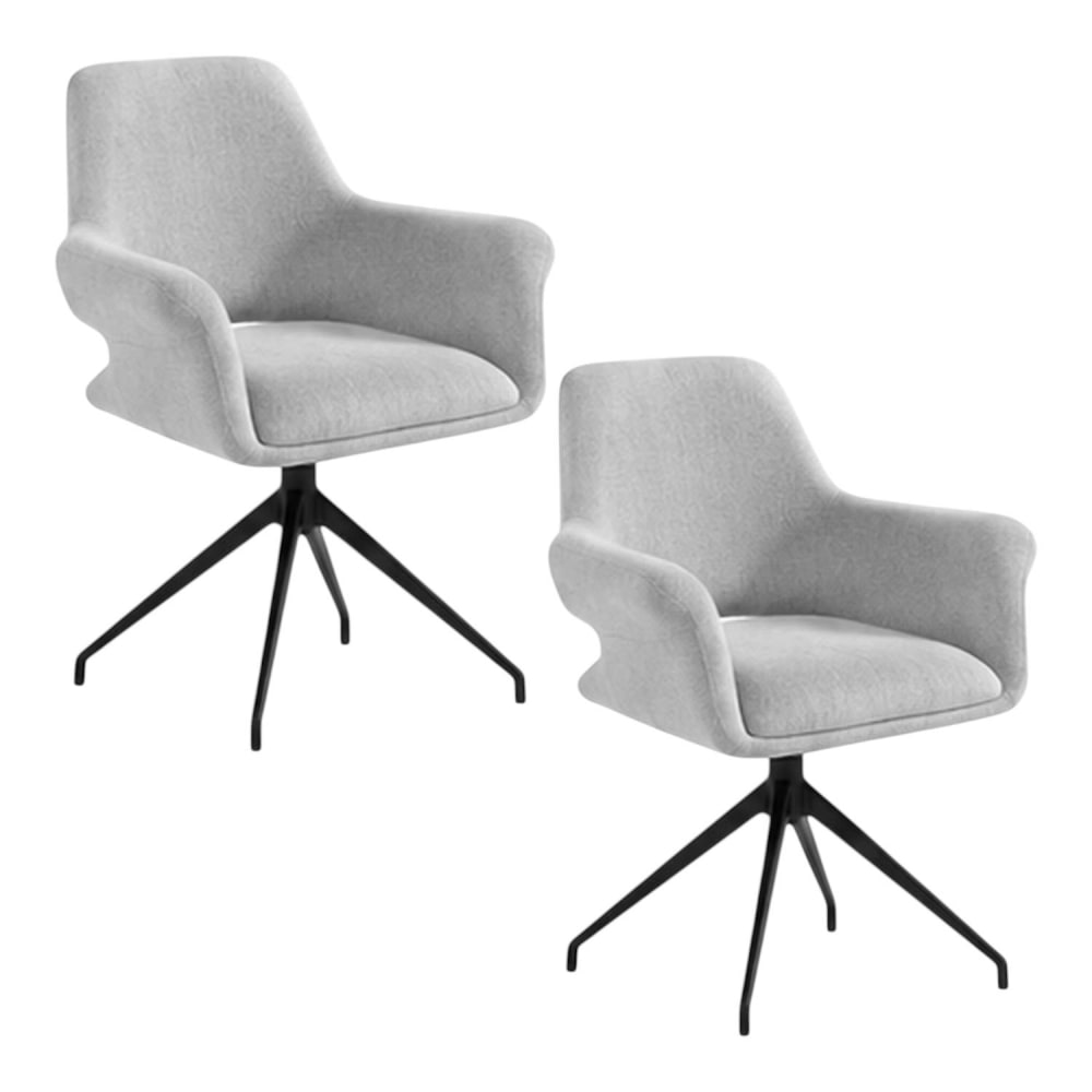 Fauteuil de table pivotant gris clair (x2) Fauteuil de table pivotant gris clair (x2)