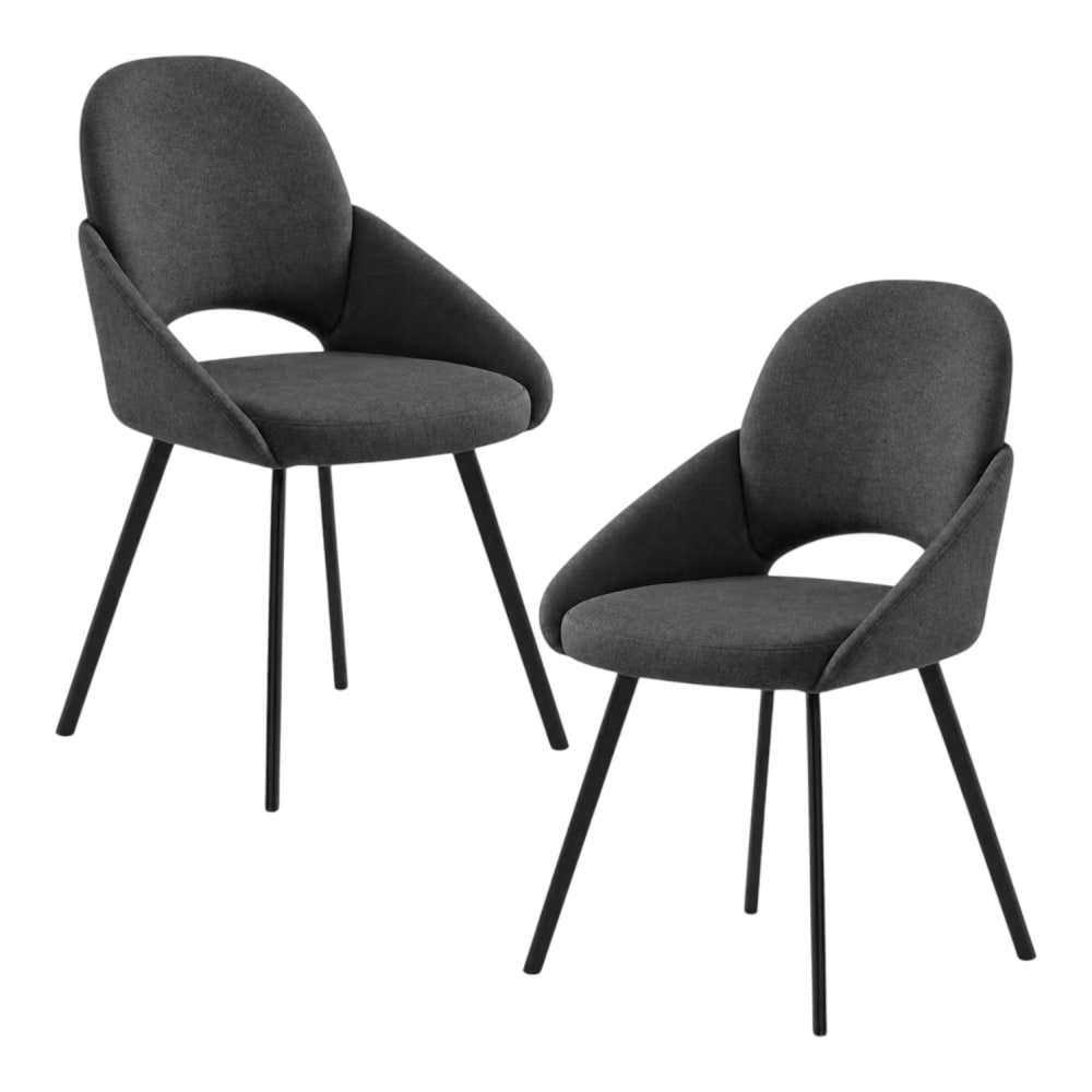 Chaise gris foncé à accoudoirs intégrés (x2) Chaise gris foncé à accoudoirs intégrés (x2)