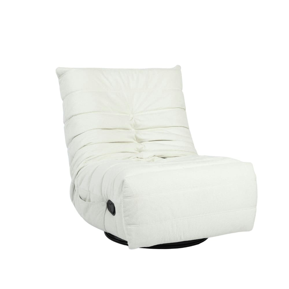 Fauteuil relax inclinable en tissu plissé écru Fauteuil relax inclinable en tissu plissé écru