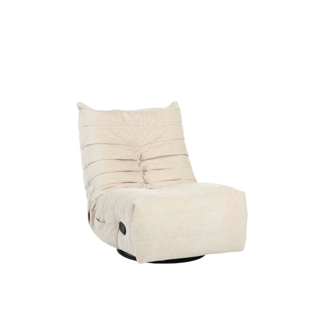 Fauteuil relax inclinable en tissu plissé beige Fauteuil relax inclinable en tissu plissé beige
