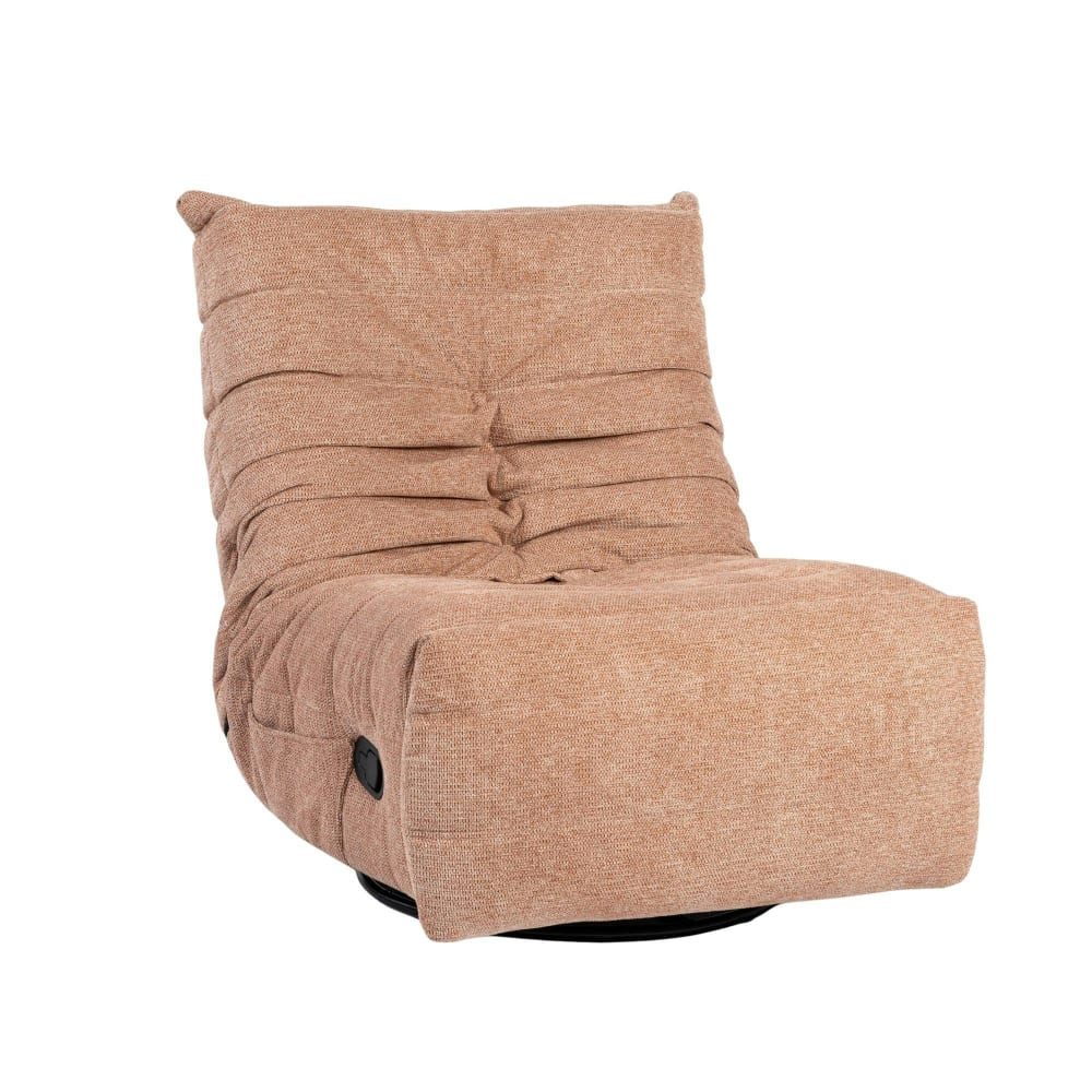 Fauteuil relax inclinable en tissu plissé rose Fauteuil relax inclinable en tissu plissé rose