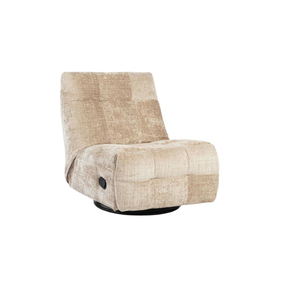 Fauteuil relax inclinable en chenille beige Fauteuil relax inclinable en chenille beige