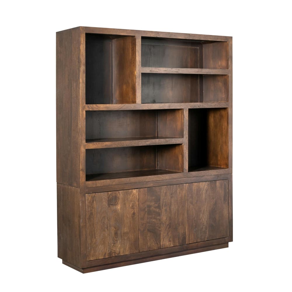 Grande bibliothèque minimaliste bois brun Grande bibliothèque minimaliste bois brun