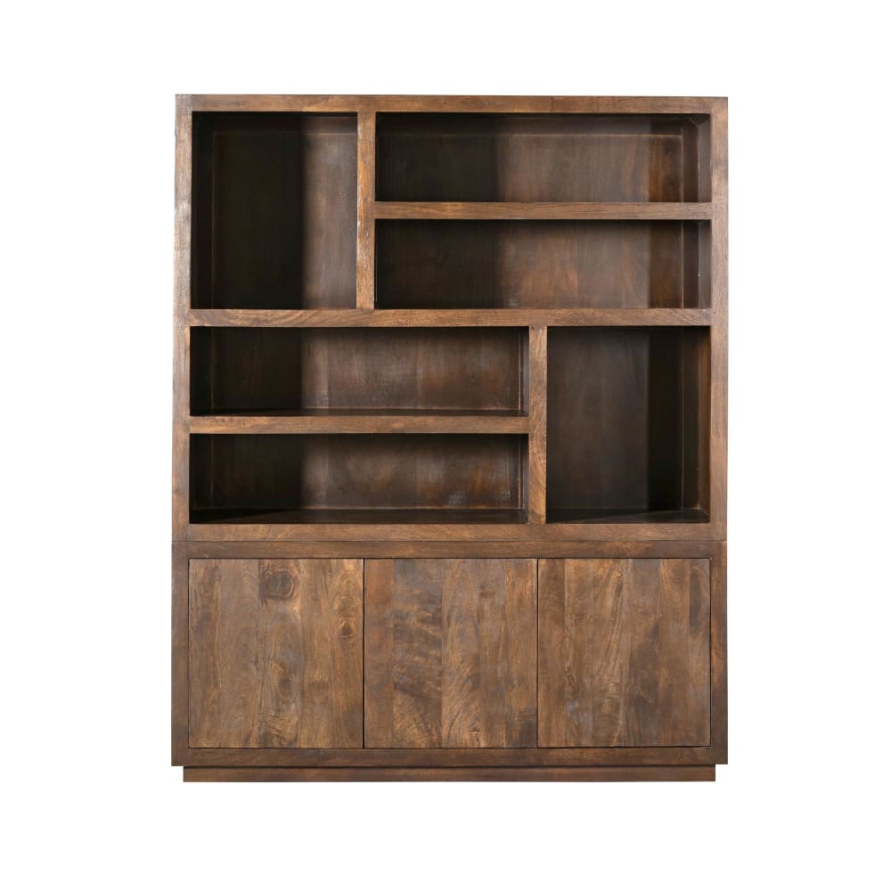 Grande bibliothèque minimaliste bois brun