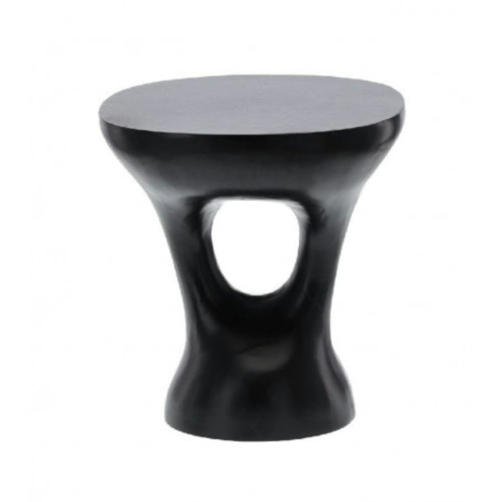 Bout de canapé noir au design sculptural Bout de canapé noir au design sculptural