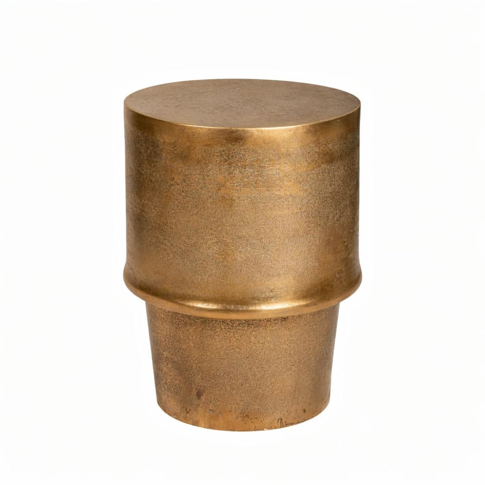 Table d'appoint dorée design tambour Table d'appoint dorée design tambour