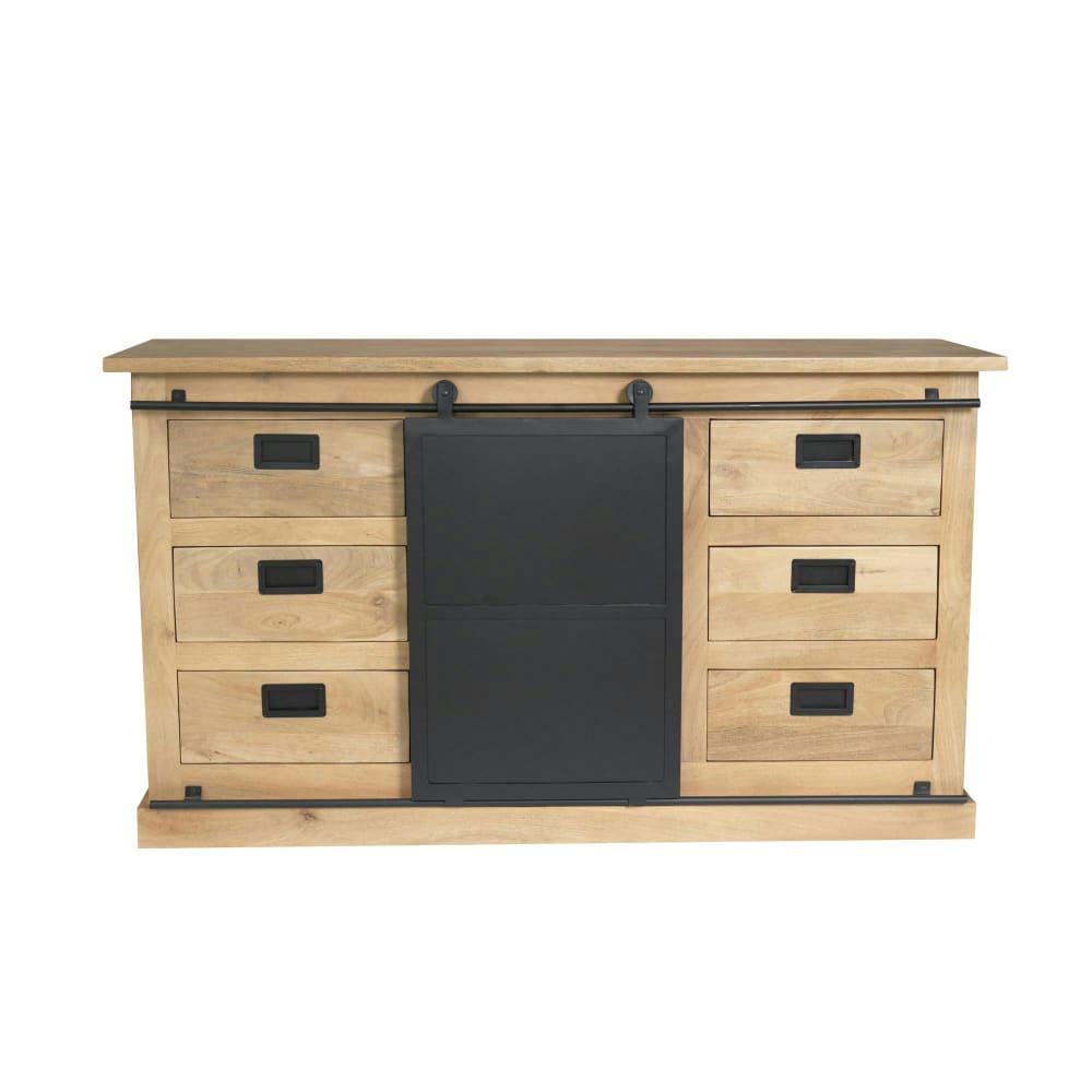Buffet style atelier à portes coulissantes 160 cm Buffet style atelier à portes coulissantes 160 cm