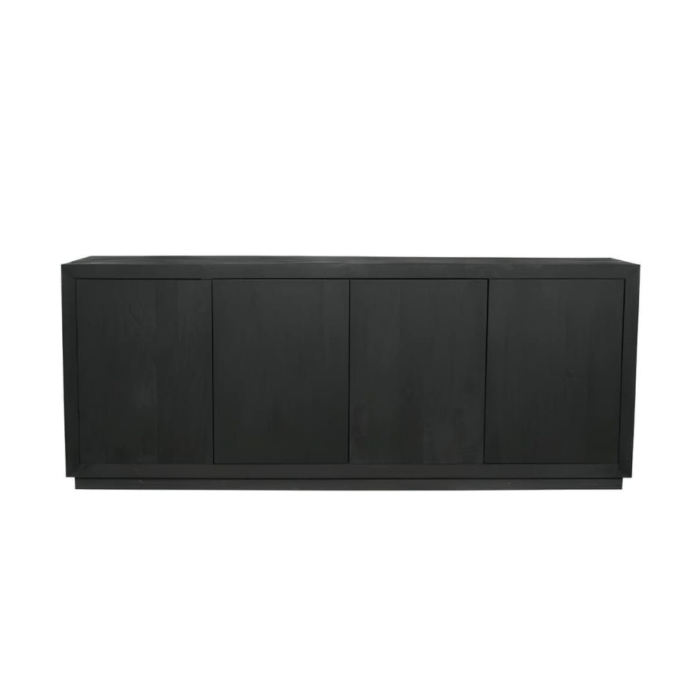 Buffet minimaliste bois noir 4 portes Buffet minimaliste bois noir 4 portes