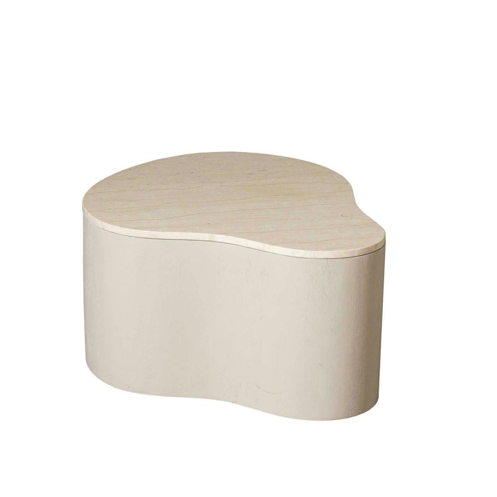 Table basse organique marbre et bois sable 77 cm