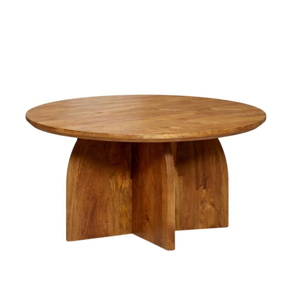 Table basse ronde en bois vintage d70 cm
