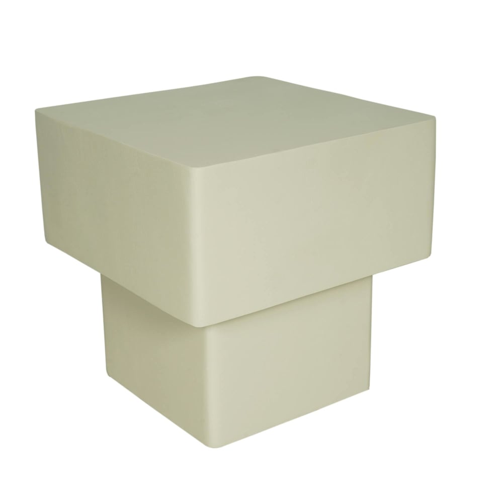 Table basse cube bois sable à pied central