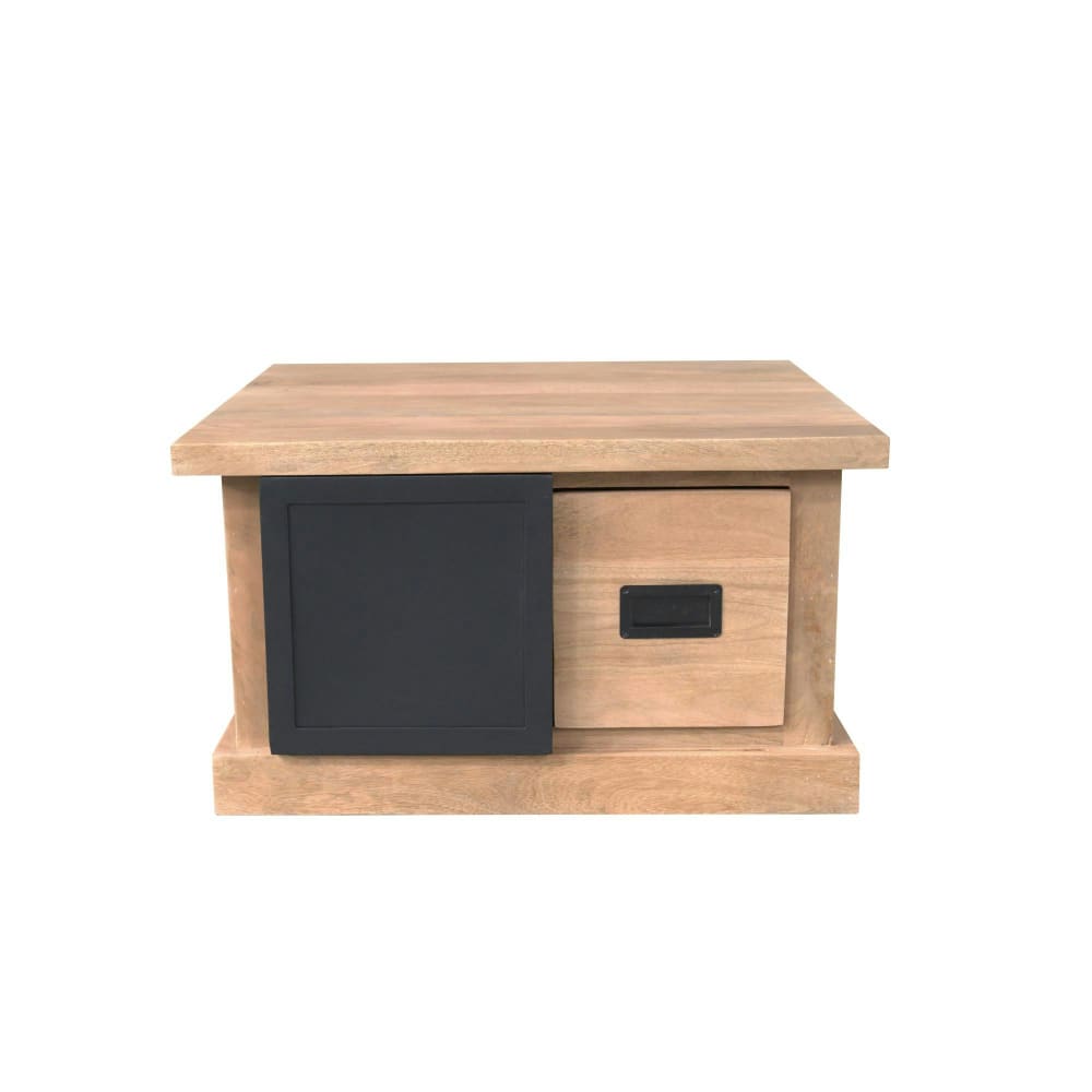Table basse carrée industrielle avec rangements Table basse carrée industrielle avec rangements