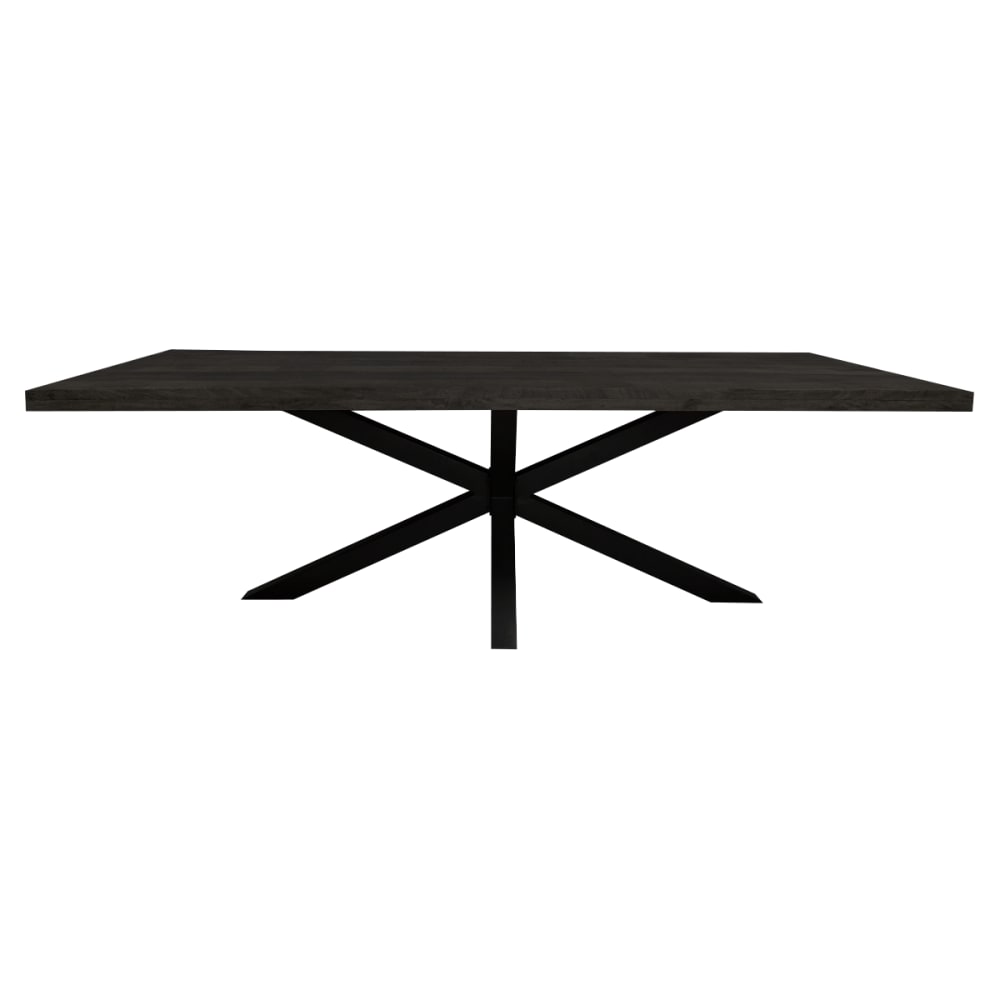 Table à manger bois noir pied central 160 cm