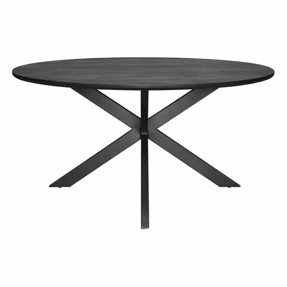Table repas ronde en bois noir d130 cm Table repas ronde en bois noir d130 cm