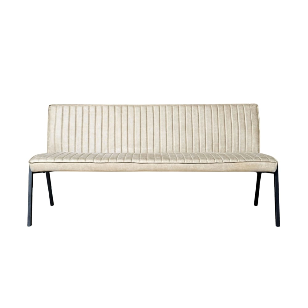 Banc de salle à manger écru à bandes 185 cm