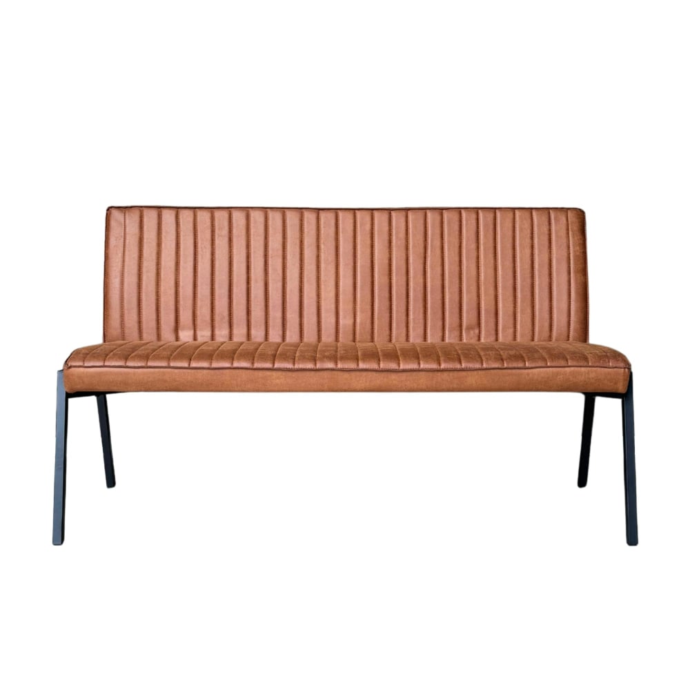 Banc de salle à manger camel à bandes 155 cm Banc de salle à manger camel à bandes 155 cm