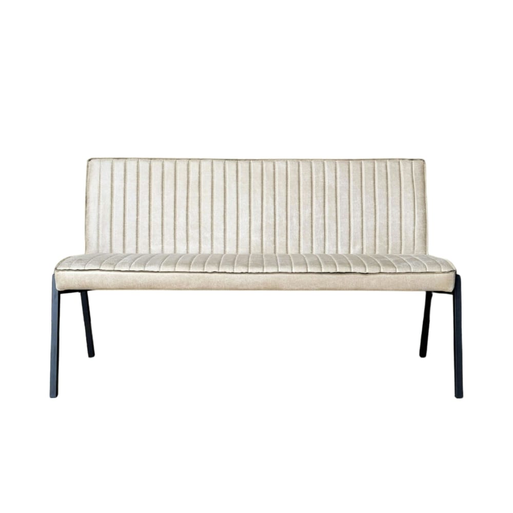 Banc de salle à manger écru à bandes 155 cm