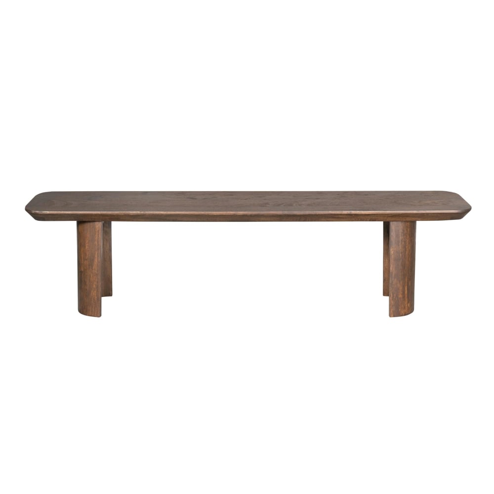 Banc de salle à manger bois foncé pieds courbes 180 cm