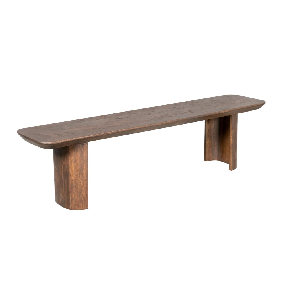 Banc de salle à manger bois foncé pieds courbes 220 cm