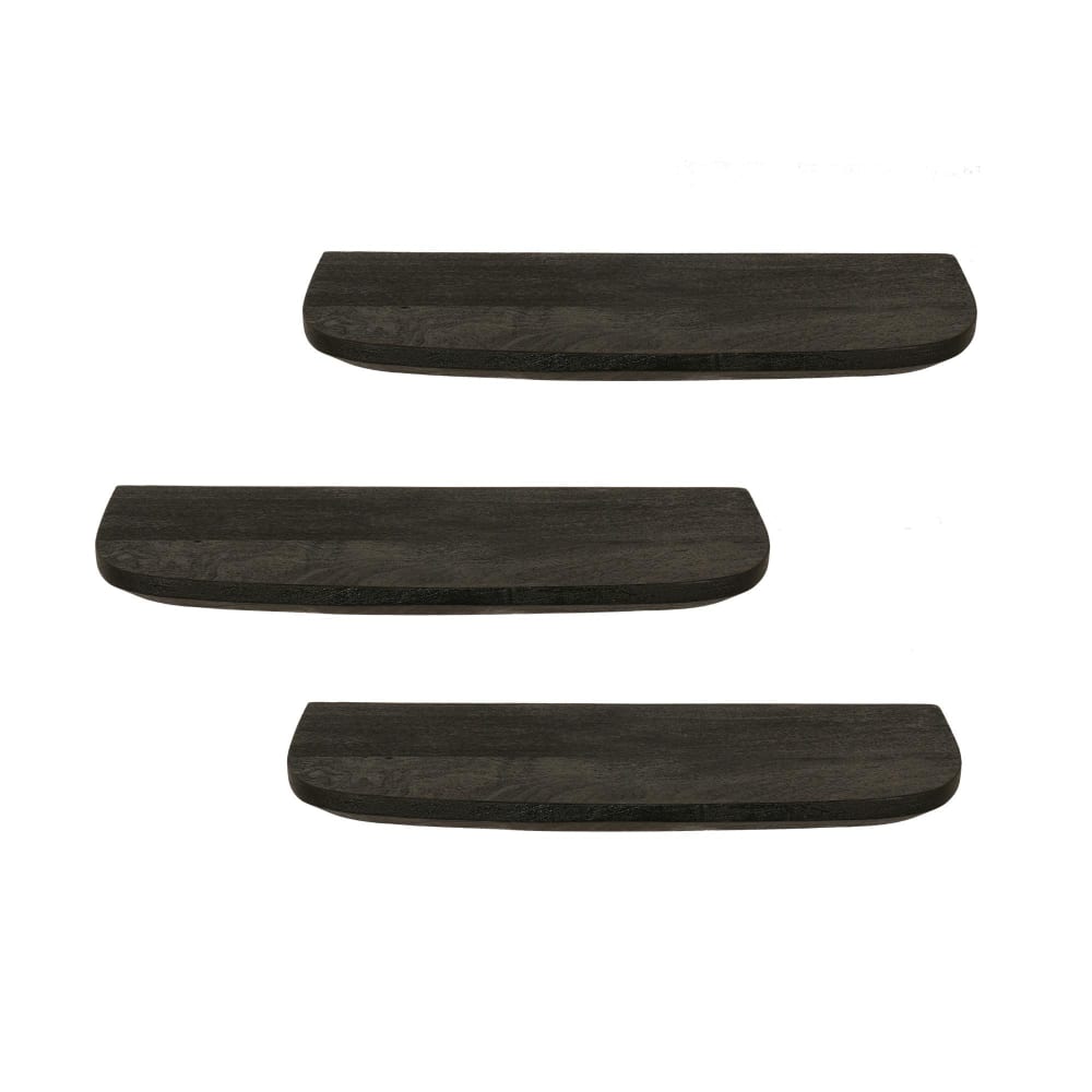 Étagères murales en bois noir 60 cm (lot de 3) Étagères murales en bois noir 60 cm (lot de 3)