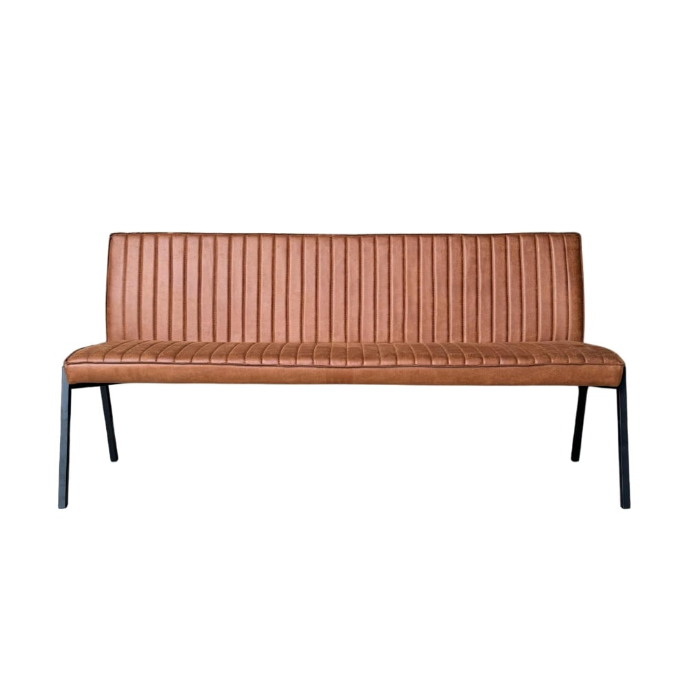 Banc de salle à manger camel à bandes 185 cm