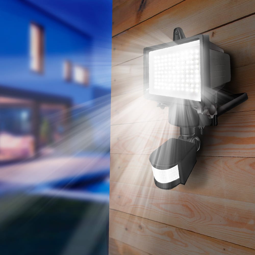 Projecteur solaire sensor plastique noir 1000lm Projecteur solaire sensor plastique noir 1000lm