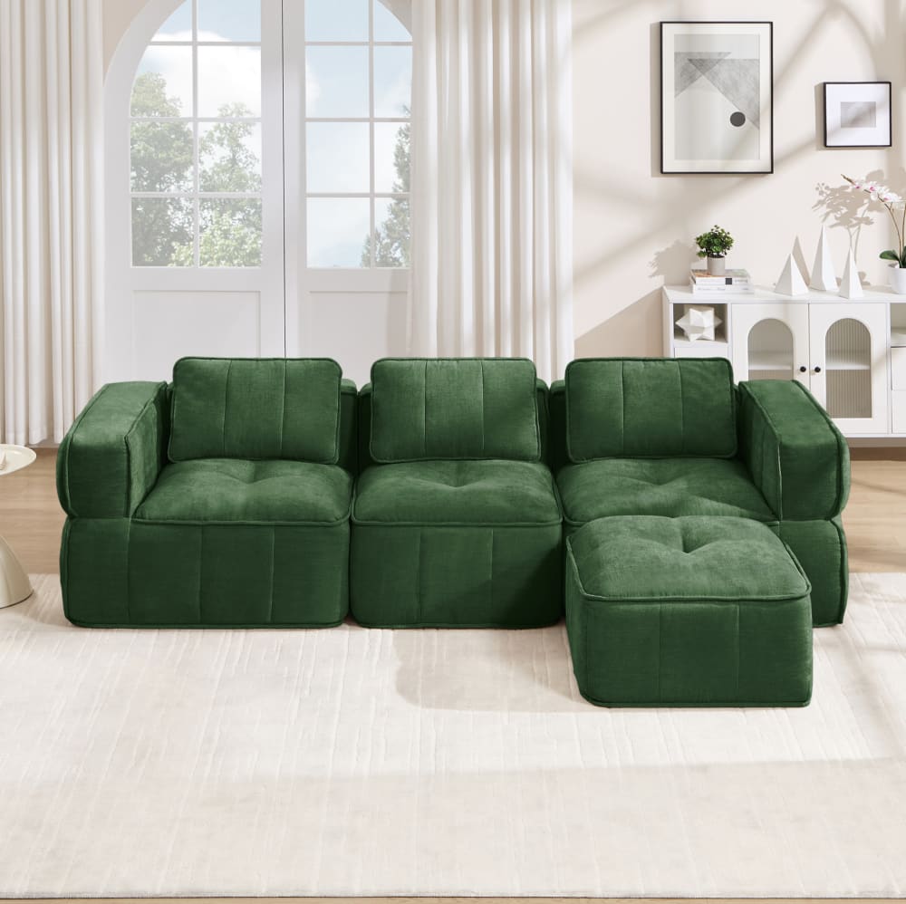 Modulares Sofa aus Polyester grün - Maisons Du Monde