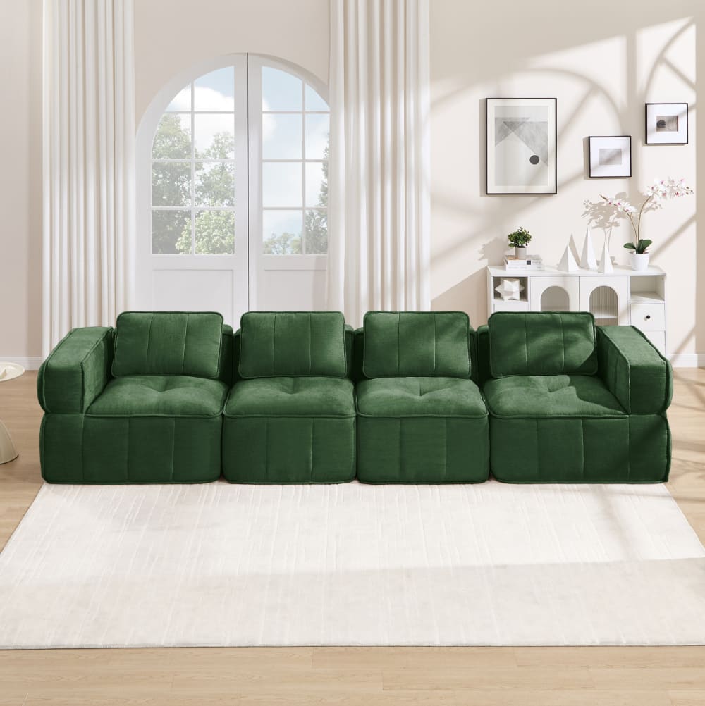 Modulares Sofa aus Polyester grün - Maisons Du Monde
