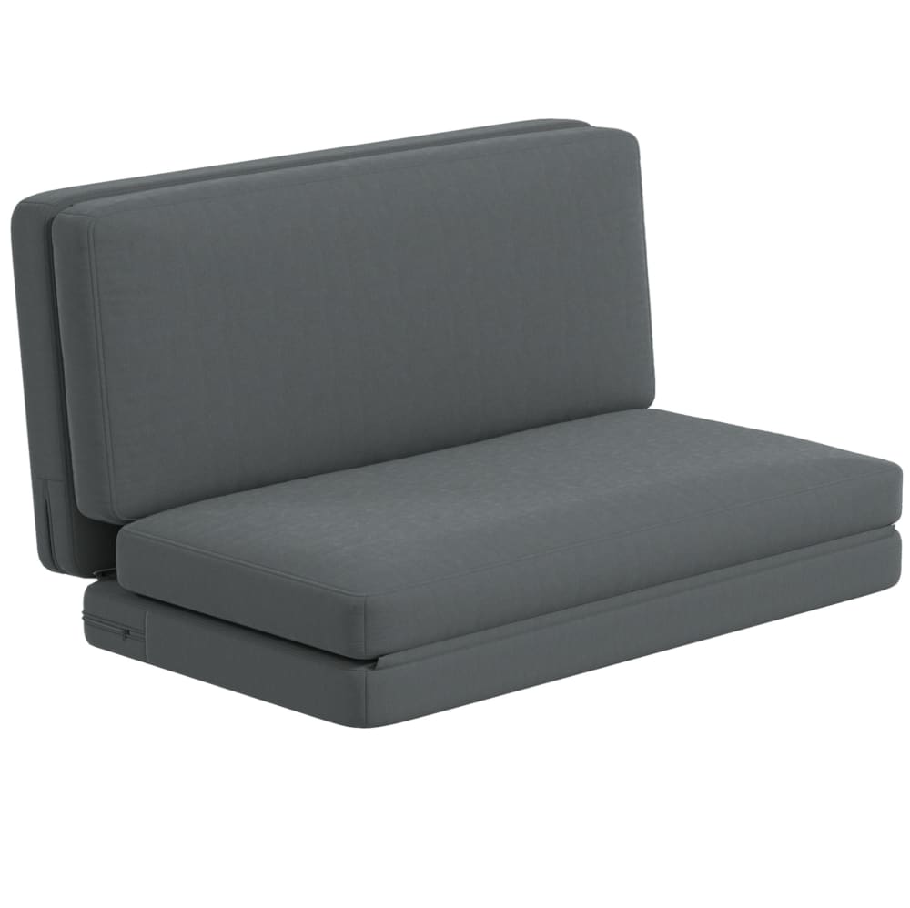 Canapé convertible 3 en 1 en polyester gris foncé