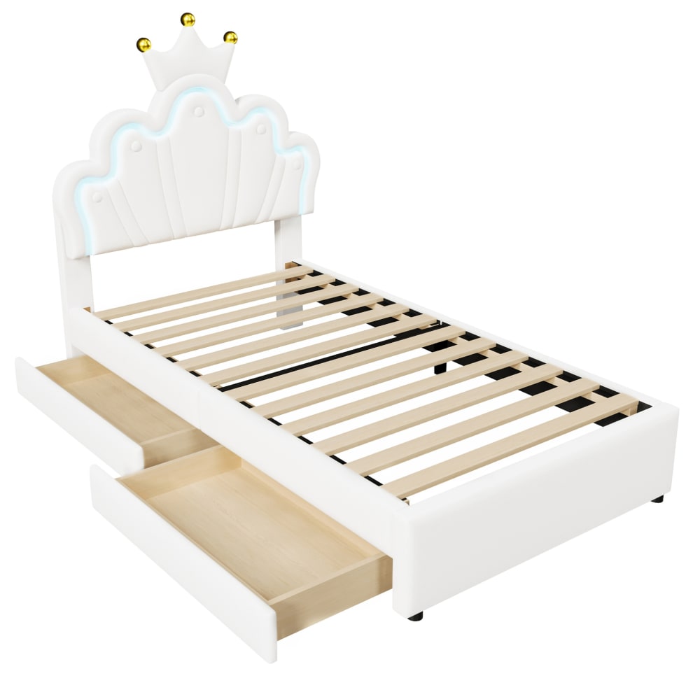 Hauss Spole Kinderbett mit Polyurethanbezug weiß 90x200 cm Pvc - Polyvinlychlorid Baby