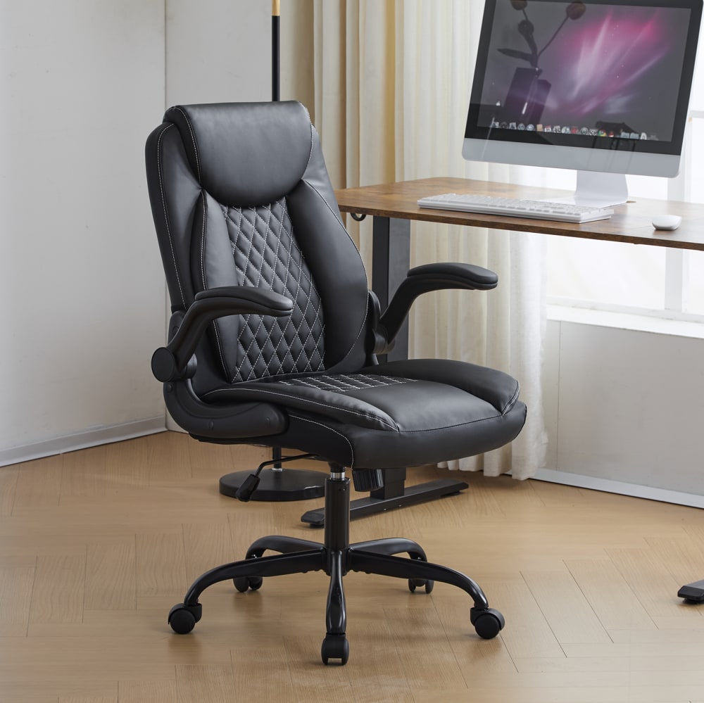 Ergonomischer Bürostuhl mit Lendenstütze, Schwarz - Maisons Du