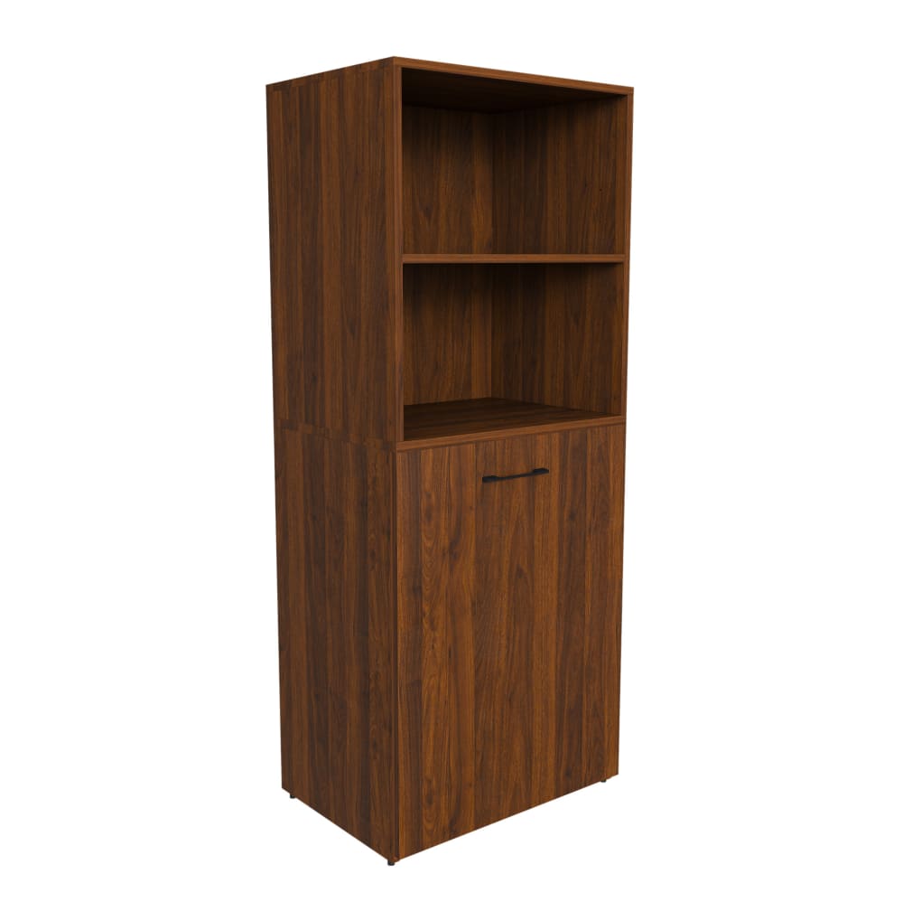 Bureau extensible 126x55x136 cm avec niche ouverte, mdf, noyer